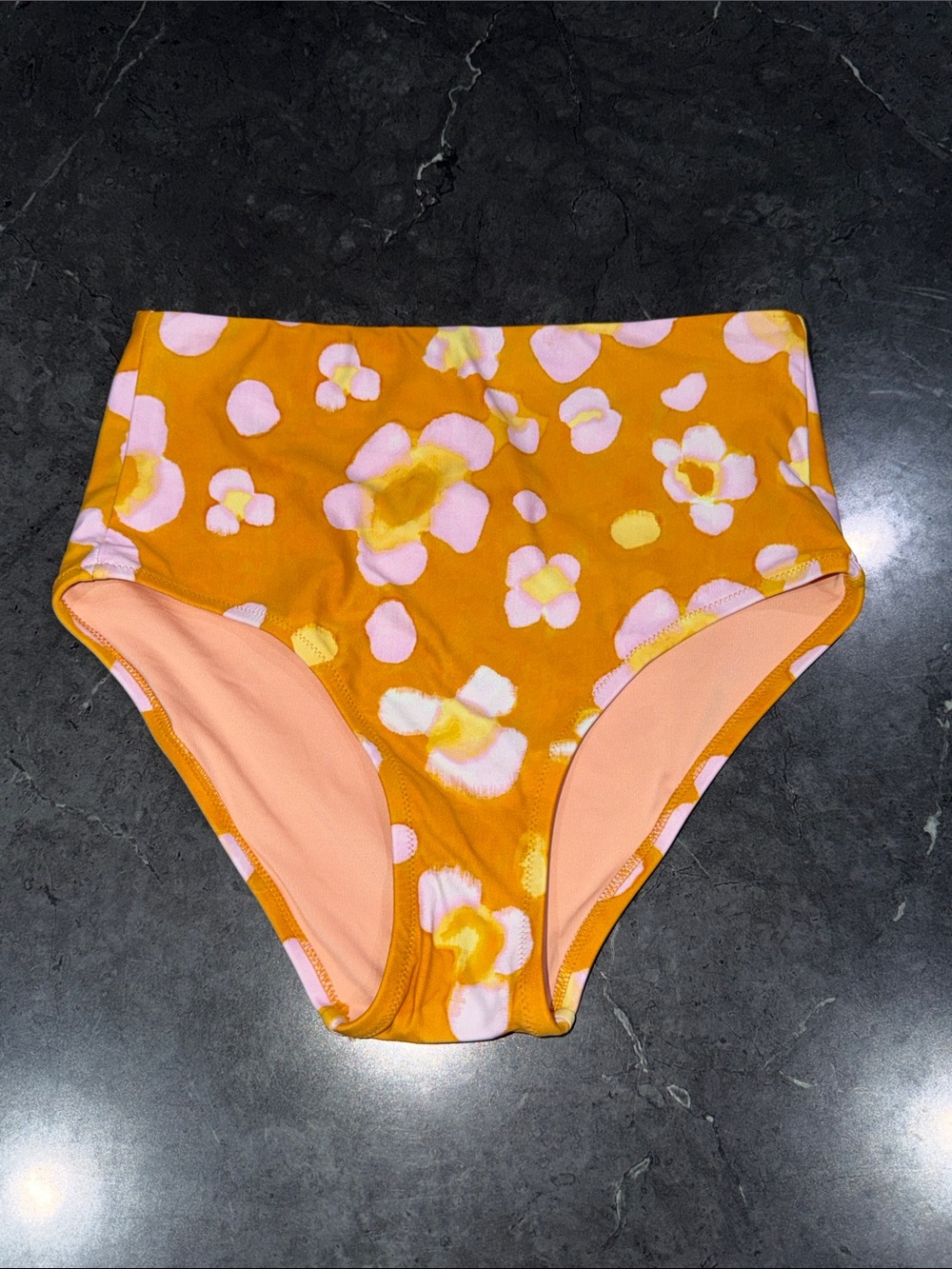 Madewell High-Waist Floral Swim Bottoms - Orange